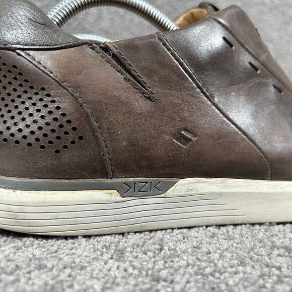 Kizik New York Mens Size 10 Brown Leather Comfort Slip On Low Shoes Used main image 5